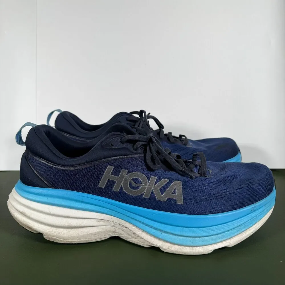 Hoka One One Bondi 8 Blue Running Shoes 1123202 Men's Size 13D (no insoles)